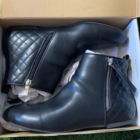 maxmuxun Shoes - MaxMuxun Black Quilted Faux Leather Booties